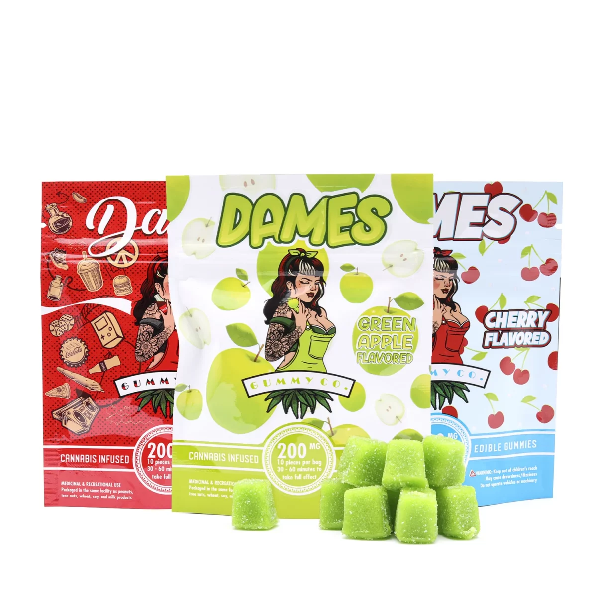 200mg THC Sour Gummies (Dames)